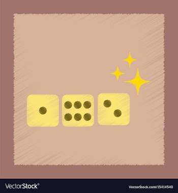 Flat shading style icon dice lucky vector image