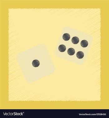 Flat shading style icon dice lucky vector image