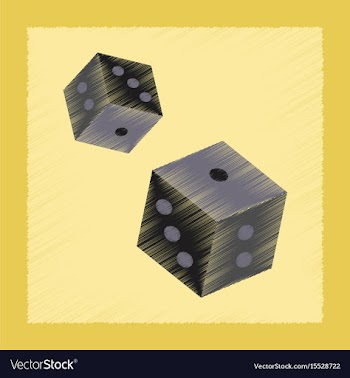 Flat shading style icon dice lucky vector image