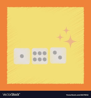 Flat shading style icon dice lucky vector image