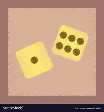 Flat shading style icon dice lucky vector image