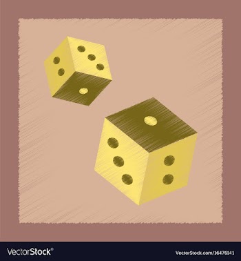Flat shading style icon dice lucky vector image