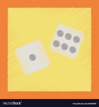 Flat shading style icon dice lucky vector image