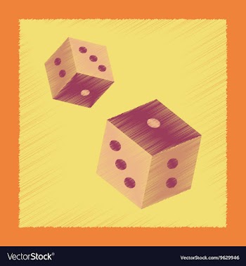 Flat shading style icon dice lucky vector image