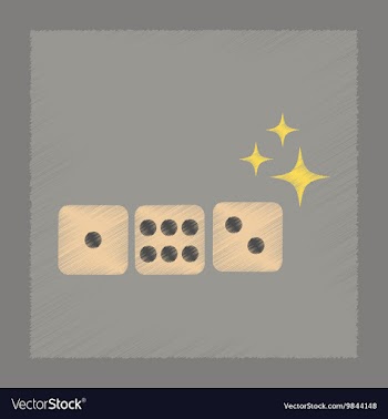 Flat shading style icon dice lucky vector image