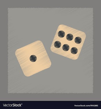 Flat shading style icon dice lucky vector image