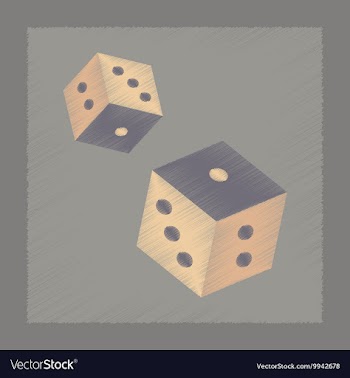 Flat shading style icon dice lucky vector image