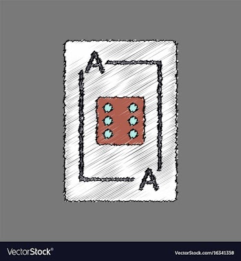 Flat shading style icon dice on playing card vector image