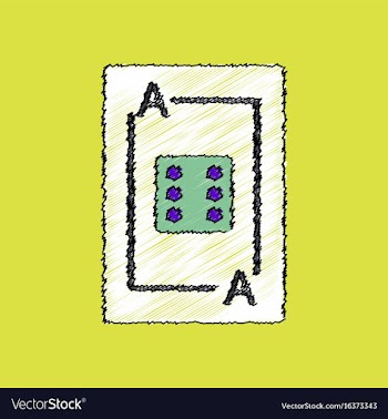 Flat shading style icon dice on playing card vector image