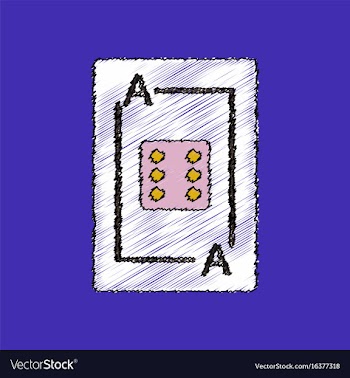 Flat shading style icon dice on playing card vector image