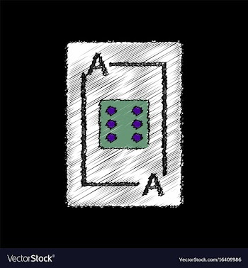 Flat shading style icon dice on playing card vector image