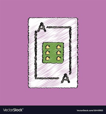 Flat shading style icon dice on playing card vector image