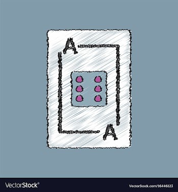 Flat shading style icon dice on playing card vector image