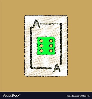 Flat shading style icon dice on playing card vector image