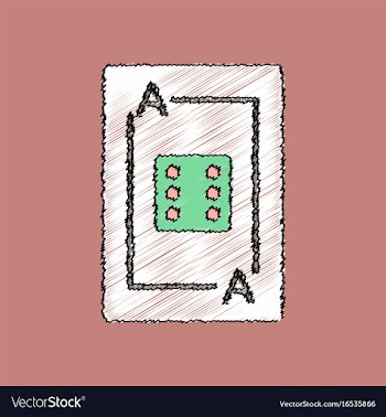 Flat shading style icon dice on playing card vector image