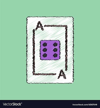 Flat shading style icon dice on playing card vector image