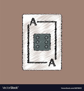 Flat shading style icon dice on playing card vector image