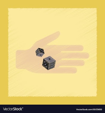Flat shading style icon dices in hand vector image