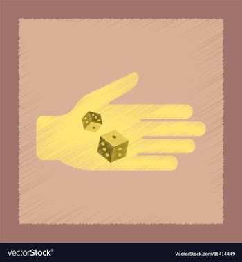 Flat shading style icon dices in hand vector image