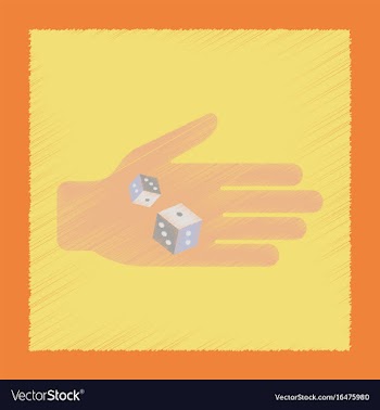 Flat shading style icon dices in hand vector image