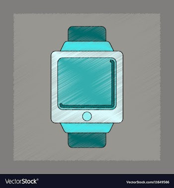 Flat shading style icon Digital Watch vector image