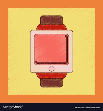 Flat shading style icon digital watch vector image
