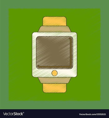 Flat shading style icon digital watch vector image