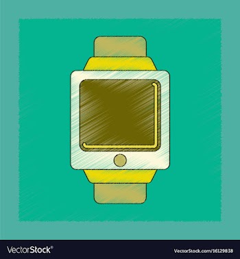 Flat shading style icon digital watch vector image