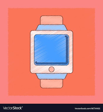 Flat shading style icon digital watch vector image
