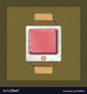 Flat shading style icon digital watch vector image
