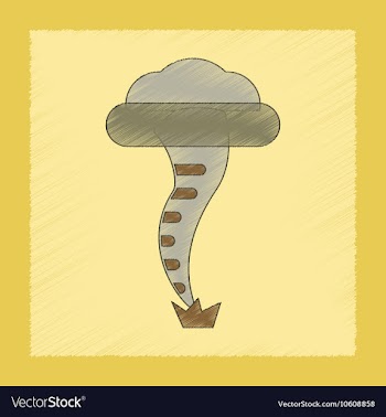 Flat shading style icon disaster tornado vector image