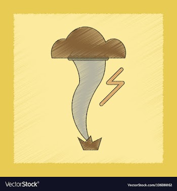 Flat shading style icon disaster tornado vector image