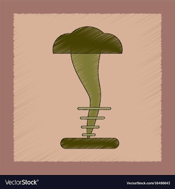 Flat shading style icon disaster tornado vector image