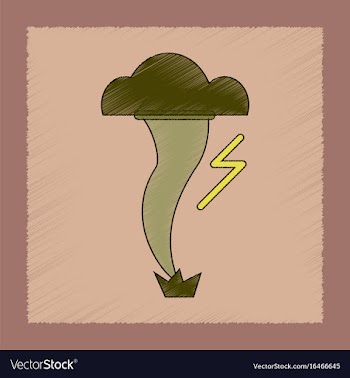 Flat shading style icon disaster tornado vector image