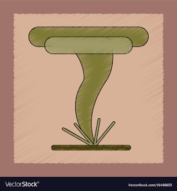 Flat shading style icon disaster tornado vector image