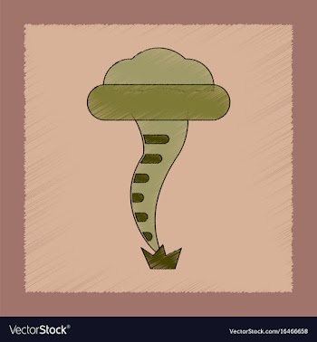 Flat shading style icon disaster tornado vector image