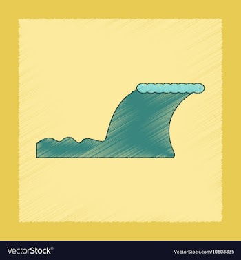 Flat shading style icon disaster tsunami vector image