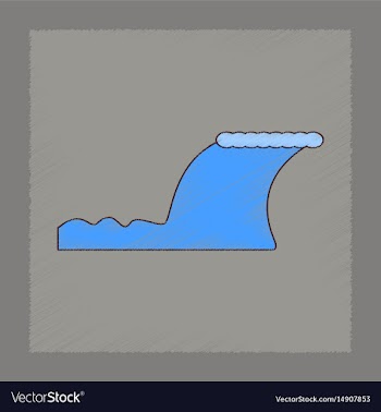 Flat shading style icon disaster tsunami vector image