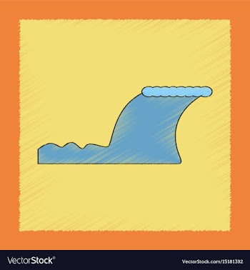 Flat shading style icon disaster tsunami vector image
