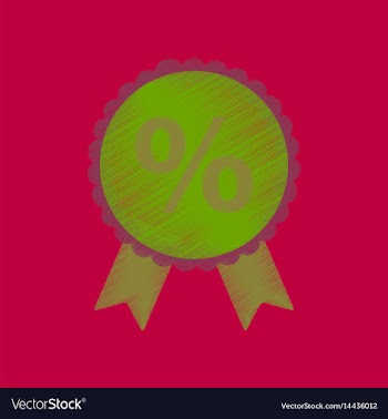 Flat shading style icon discount ribbon vector image