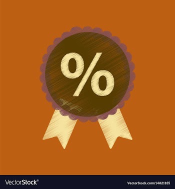 Flat shading style icon discount ribbon vector image