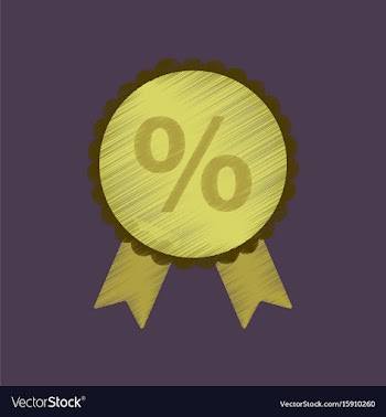 Flat shading style icon discount ribbon vector image