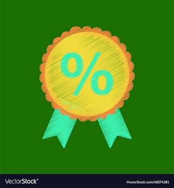 Flat shading style icon discount ribbon vector image