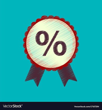 Flat shading style icon discount ribbon vector image