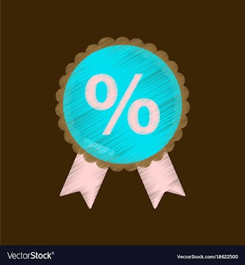 Flat shading style icon discount ribbon vector image