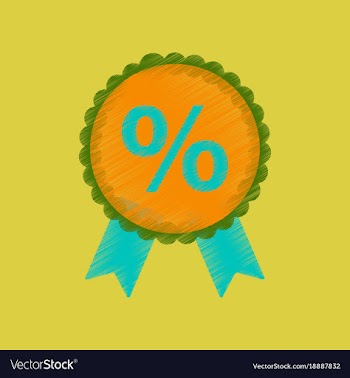Flat shading style icon discount ribbon vector image