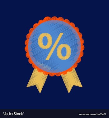 Flat shading style icon discount ribbon vector image