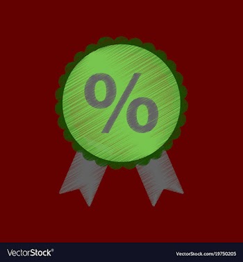 Flat shading style icon discount ribbon vector image
