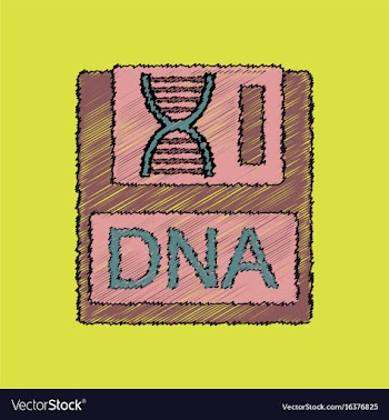 Flat shading style icon dna disk vector image