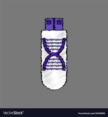 Flat shading style icon dna memory vector image